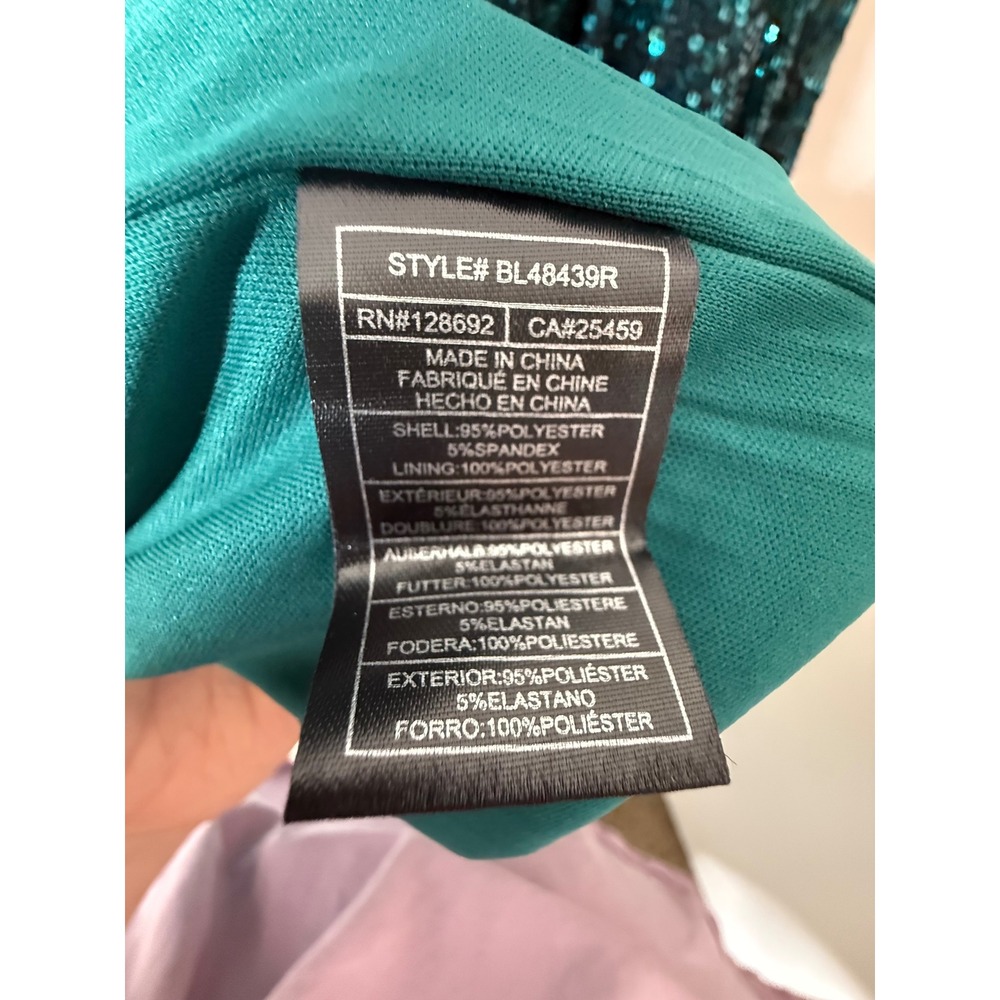 Steve Madden XL Emerald Green Sequin Long Sleeve Party Cocktail Dress - Picture 4 of 4